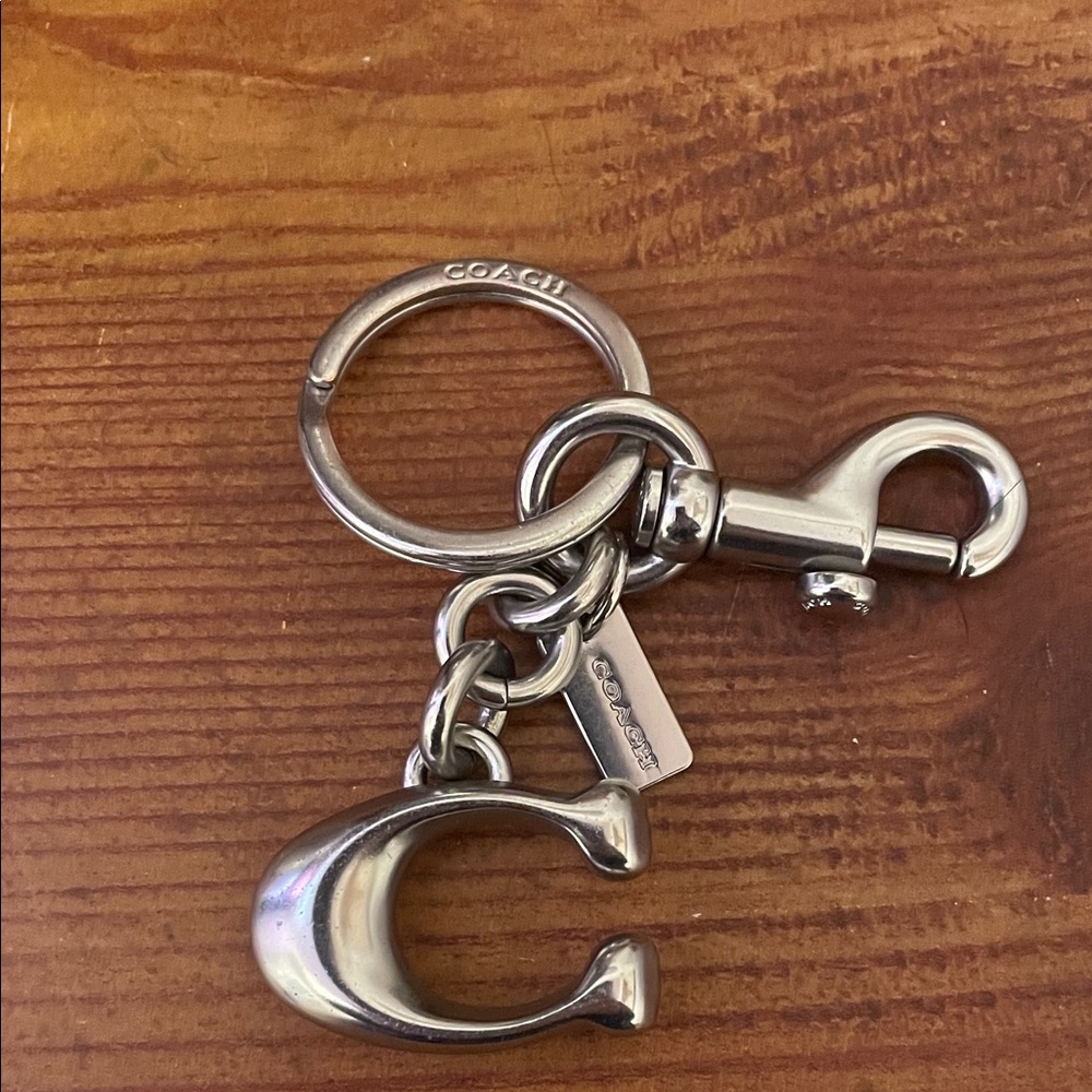 Coach Metallic Keychain with C Charm